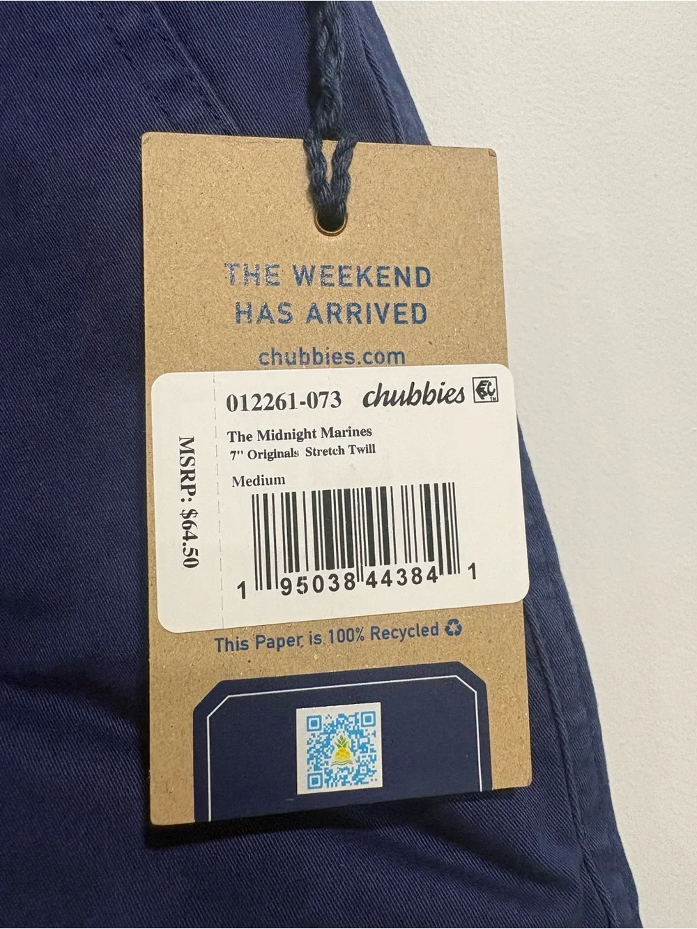chubbies nwt midnight
